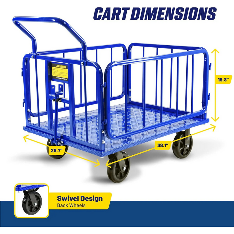SuperHandy Goodyear Heavy-Duty Cargo Trailer – 1200 lbs Capacity, Lightweight Aluminum