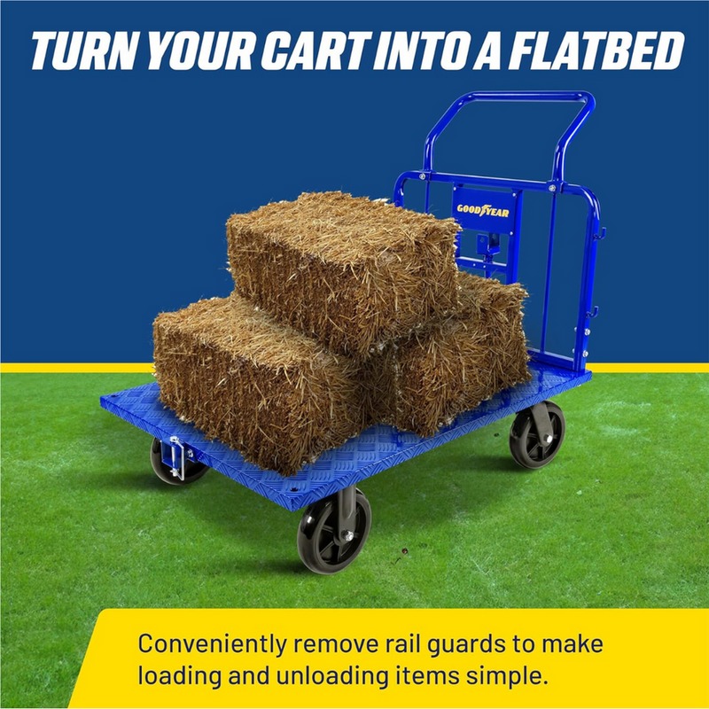 SuperHandy Goodyear Heavy-Duty Cargo Trailer – 1200 lbs Capacity, Lightweight Aluminum