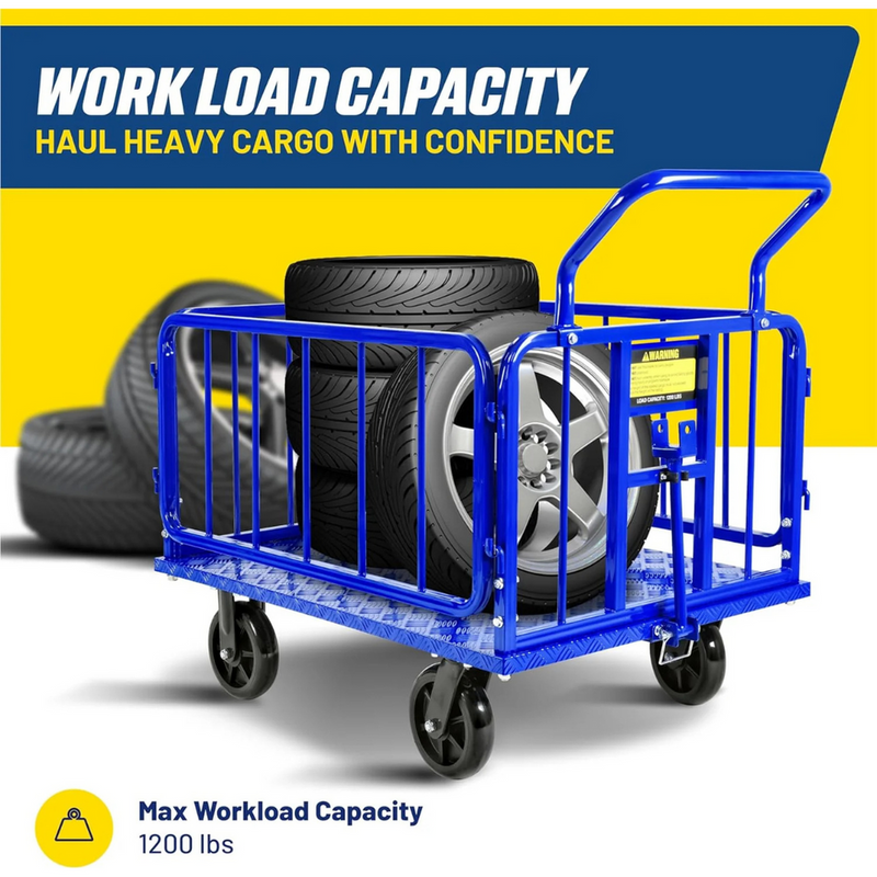 SuperHandy Goodyear Heavy-Duty Cargo Trailer – 1200 lbs Capacity, Lightweight Aluminum