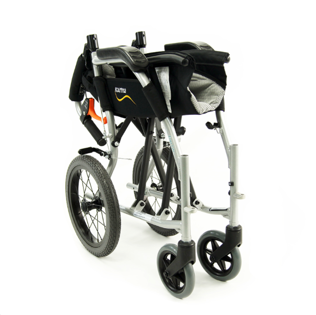 Karman Healthcare Ergo Flight Transport Chair with Companion Brakes - XL Wheels