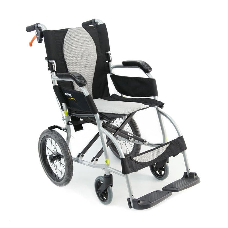 Karman Healthcare Ergolite Ultra Lightweight Transport Chair with Large 14" Rear Wheels