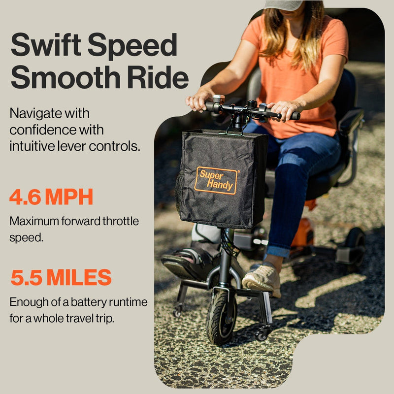 SuperHandy Passport Plus Mobility Scooter - 48V 2Ah Battery, 330Lb Max Weight