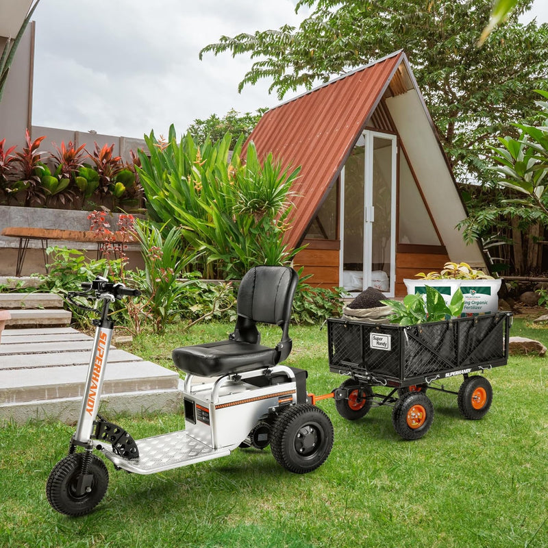 SuperHandy Towable Garden Cart – Quick Dump, 10" Tires, 660Lb Capacity